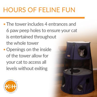 Show full view: K&H Pet Products Kitty Tower Cat Furniture, Blue slide 4 of 11