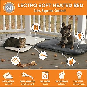 K&H Pet Products Lectro-Soft Outdoor Heated Pad, Gray, Small
