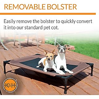 K&H Pet Products Original Bolster Pet Cot Elevated Dog Bed, Chocolate, Large slide 4 of 9