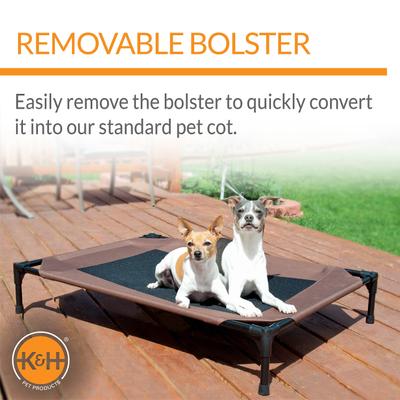 Show full view: K&H Pet Products Outdoor Original Bolster Pet Cot Elevated Dog Bed, Chocolate, Large slide 4 of 12
