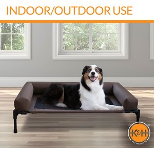 K&H Pet Products Original Bolster Pet Cot Elevated Dog Bed, Chocolate, Large