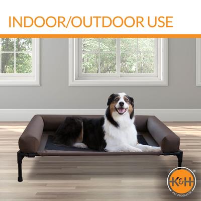 Show full view: K&H Pet Products Outdoor Original Bolster Pet Cot Elevated Dog Bed, Chocolate, Large slide 5 of 12
