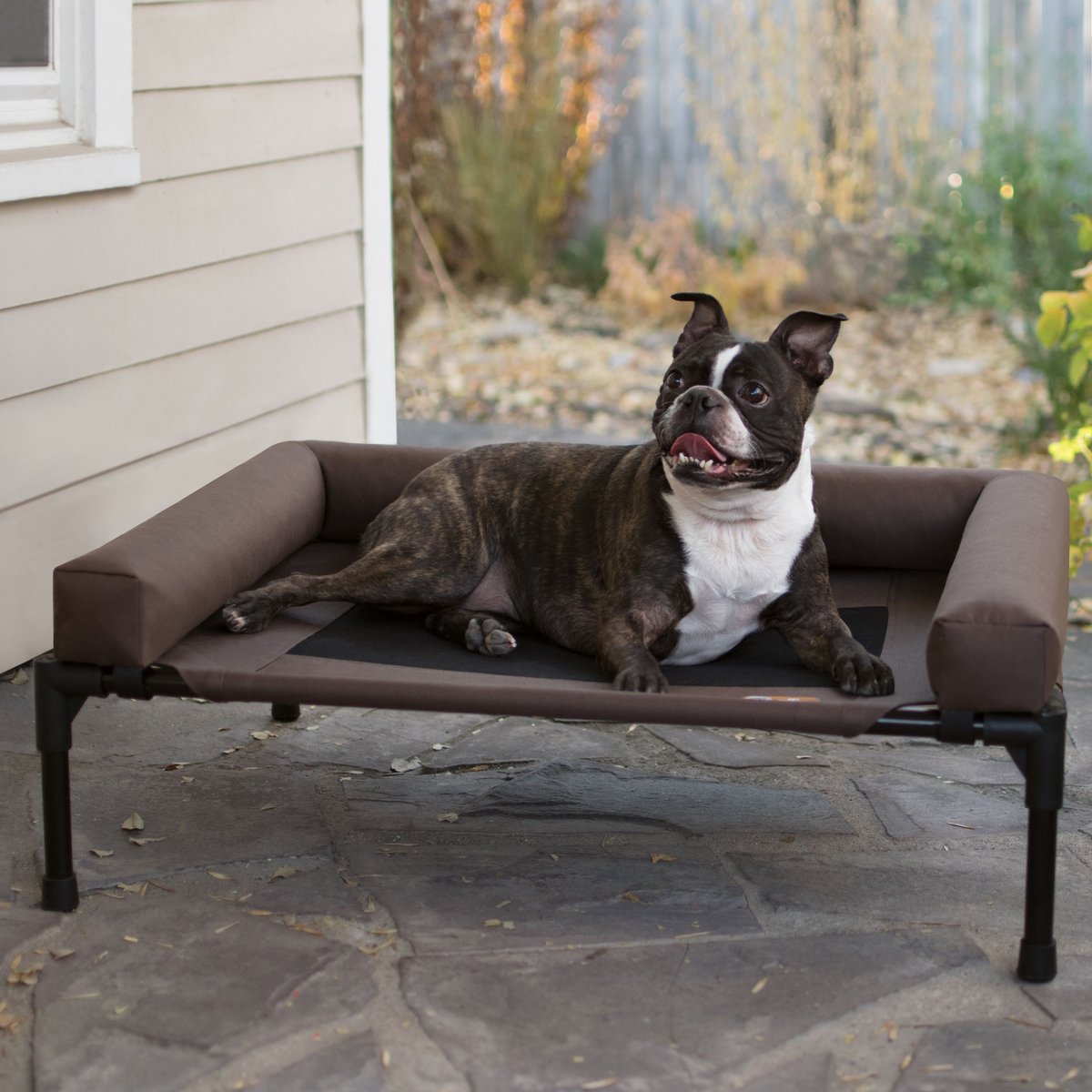 K&H Pet Products Outdoor Original Bolster Pet Cot Elevated Dog Bed, Chocolate, Medium