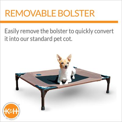 Show full view: K&H Pet Products Outdoor Original Bolster Pet Cot Elevated Dog Bed, Chocolate, Medium slide 4 of 12