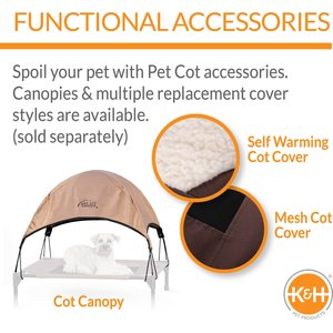 K&H Pet Products Original Bolster Pet Cot Elevated Dog Bed, Chocolate, Medium