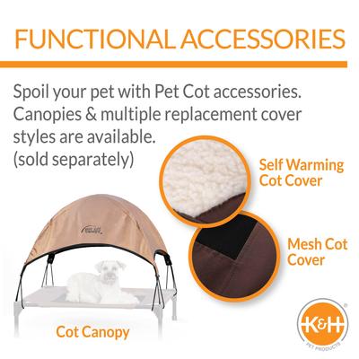 Show full view: K&H Pet Products Outdoor Original Bolster Pet Cot Elevated Dog Bed, Chocolate, Medium slide 6 of 12