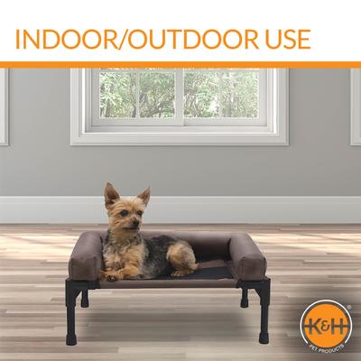 Show full view: K&H Pet Products Outdoor Original Bolster Pet Cot Elevated Dog Bed, Chocolate, Small slide 5 of 12
