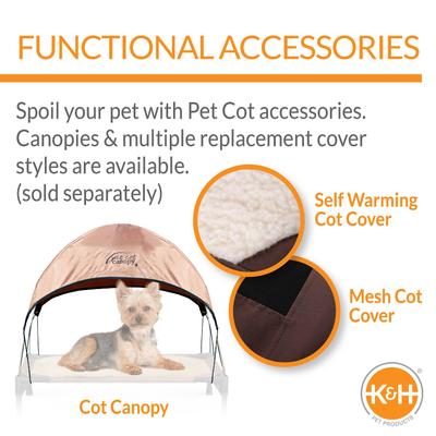 Show full view: K&H Pet Products Outdoor Original Bolster Pet Cot Elevated Dog Bed, Chocolate, Small slide 6 of 12