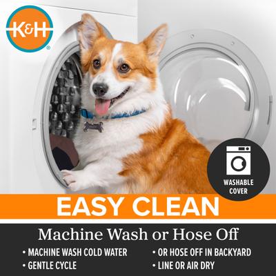 Show full view: K&H Pet Products Original Indoor/Outdoor Covered Elevated Dog Bed, Navy Blue, Large slide 6 of 11