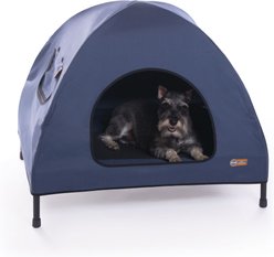 K&H Pet Products Original Indoor/Outdoor Covered Elevated Dog Bed, Navy Blue, Medium