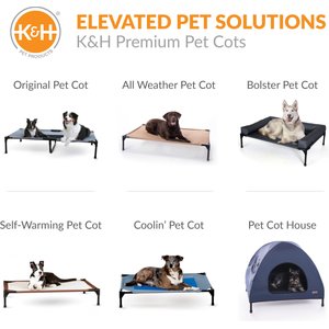 K&H Pet Products Original Indoor/Outdoor Covered Elevated Dog Bed, Navy Blue, Medium