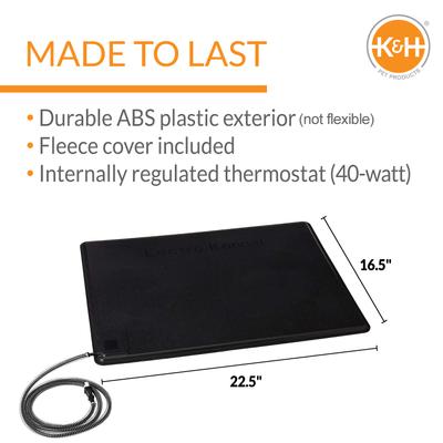 Show full view: K&H Pet Products Original Lectro-Kennel Outdoor Heated Dog Pad with Cover, Black, Medium slide 2 of 12