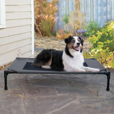 Show full view: K&H Pet Products Original Steel Frame Cot Outdoor Elevated Dog Bed, Charcoal/Black, Large slide 1 of 13