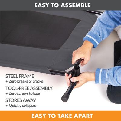 Show full view: K&H Pet Products Original Steel Frame Cot Outdoor Elevated Dog Bed, Charcoal/Black, Large slide 5 of 13