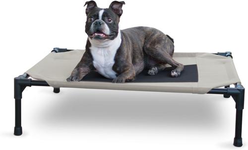 Show full view: K&H Pet Products Original Steel Frame Cot Outdoor Elevated Dog Bed, Taupe/Black, Medium slide 2 of 13