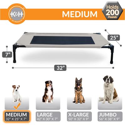 Show full view: K&H Pet Products Original Steel Frame Cot Outdoor Elevated Dog Bed, Taupe/Black, Medium slide 4 of 13