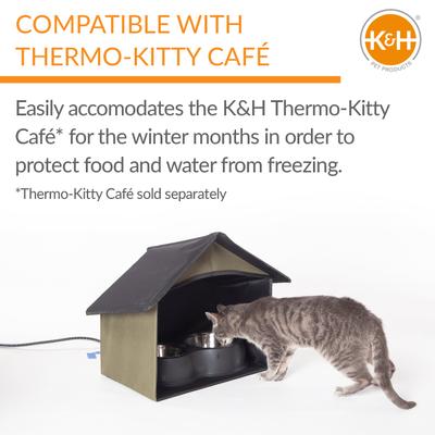Show full view: K&H Pet Products Outdoor Dining Room Cat Furniture, Olive slide 4 of 10