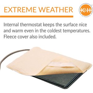 K&H Pet Products Outdoor Heated Extreme Weather Kitty Pad & Fleece Cover