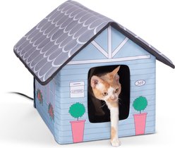 K&H Pet Products Outdoor Heated Kitty House Cat Shelter, Cottage