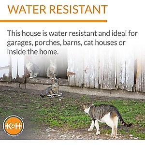K&H Pet Products Outdoor Heated Kitty House Cat Shelter, Gray/Black