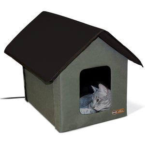 K&H Pet Products Outdoor Heated Kitty House Extra-Wide Cat Shelter