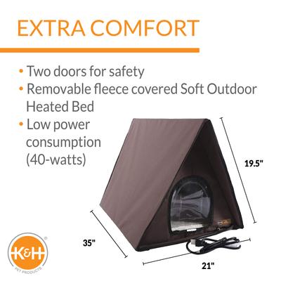 Show full view: K&H Pet Products Outdoor Heated Multi-Kitty A-Frame House slide 2 of 11
