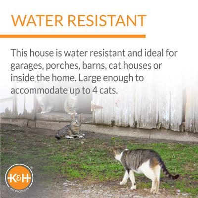 Show full view: K&H Pet Products Outdoor Heated Multi-Kitty A-Frame House slide 3 of 11