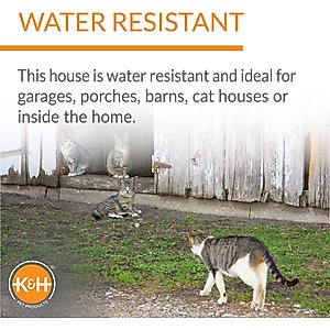 K&H Pet Products Outdoor Unheated Kitty House Cat Shelter, Cottage