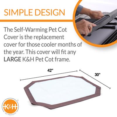Show full view: K&H Pet Products Self-Warming Cot Cover for Elevated Dog Bed, Large slide 2 of 11