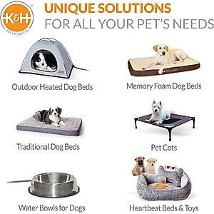 K&H Pet Products Self-Warming Dog Crate Pad, Gray, 14 x 22 in
