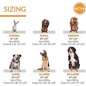 K&H Pet Products Self-Warming Dog Crate Pad, Mocha, 14 x 22 in