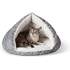 K&H Pet Products Self-Warming Hut Dog & Cat Bed, Gray, Small