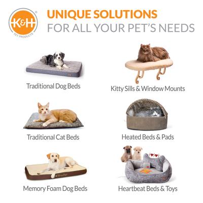 Show full view: K&H Pet Products Self-Warming Hut Dog & Cat Bed, Gray, Small slide 7 of 10