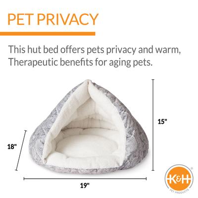 Show full view: K&H Pet Products Self-Warming Hut Dog & Cat Bed, Gray, Small slide 4 of 10