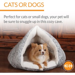 K&H Pet Products Self-Warming Hut Dog & Cat Bed, Gray, Small