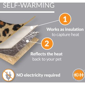 K&H Pet Products Self-Warming Nuzzle Nest Bolster Cat & Dog Bed, Leopard