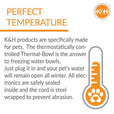 Show full view: K&H Pet Products Thermal-Bowl Outdoor Heated Cat & Dog Water Bowl, Blue, 96-oz slide 10 of 15