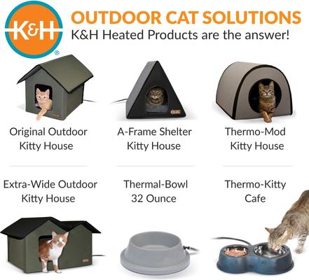 K&H PET PRODUCTS Thermal-Bowl Outdoor Heated Cat Dog Water Bowl