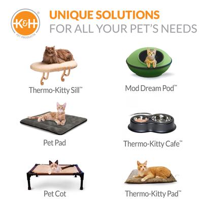 Show full view: K&H Pet Products Thermo-Kitty Bed Deluxe Indoor Heated Cat Bed, Mocha/Leopard, Large slide 7 of 11
