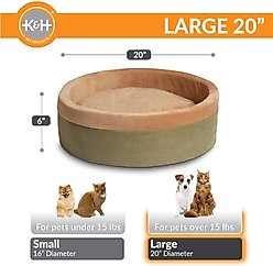 K&H Pet Products Thermo-Kitty Bed Indoor Heated Cat Bed, Sage, Large slide 2 of 9