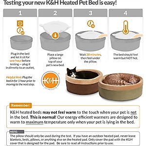 K&H Pet Products Thermo-Kitty Bed Indoor Heated Cat Bed, Sage, Large