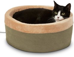 K&H Pet Products Thermo-Kitty Bed Indoor Heated Cat Bed, Sage, Small