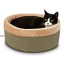 K&H Pet Products Thermo-Kitty Bed Indoor Heated Cat Bed, Sage, Small