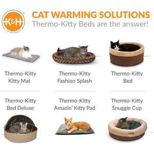 K&H Pet Products Thermo-Kitty Bed Indoor Heated Cat Bed, Sage, Small