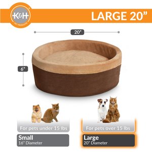 K&H Pet Products Thermo-Kitty Cat Bed, Mocha, Large