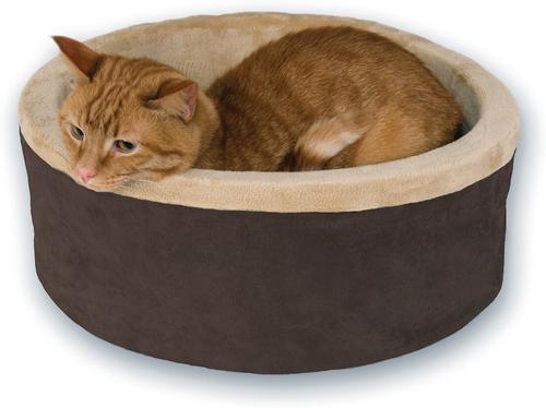Show full view: K&H Pet Products Thermo-Kitty Cat Bed, Mocha, Small slide 1 of 12