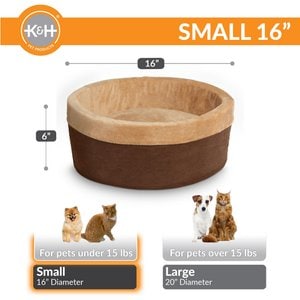 K&H Pet Products Thermo-Kitty Cat Bed, Mocha, Small