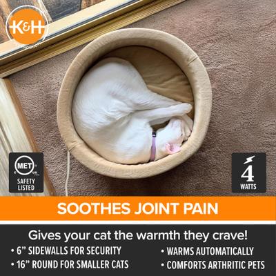 Show full view: K&H Pet Products Thermo-Kitty Cat Bed, Mocha, Small slide 3 of 12