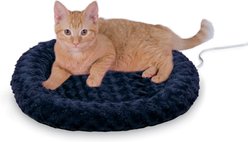 K&H Pet Products Thermo-Kitty Fashion Splash Indoor Heated Cat Bed, Medium, Blue