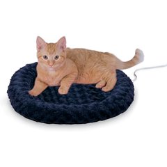K&H Pet Products Thermo-Kitty Fashion Splash Indoor Heated Cat Bed, Medium, Blue